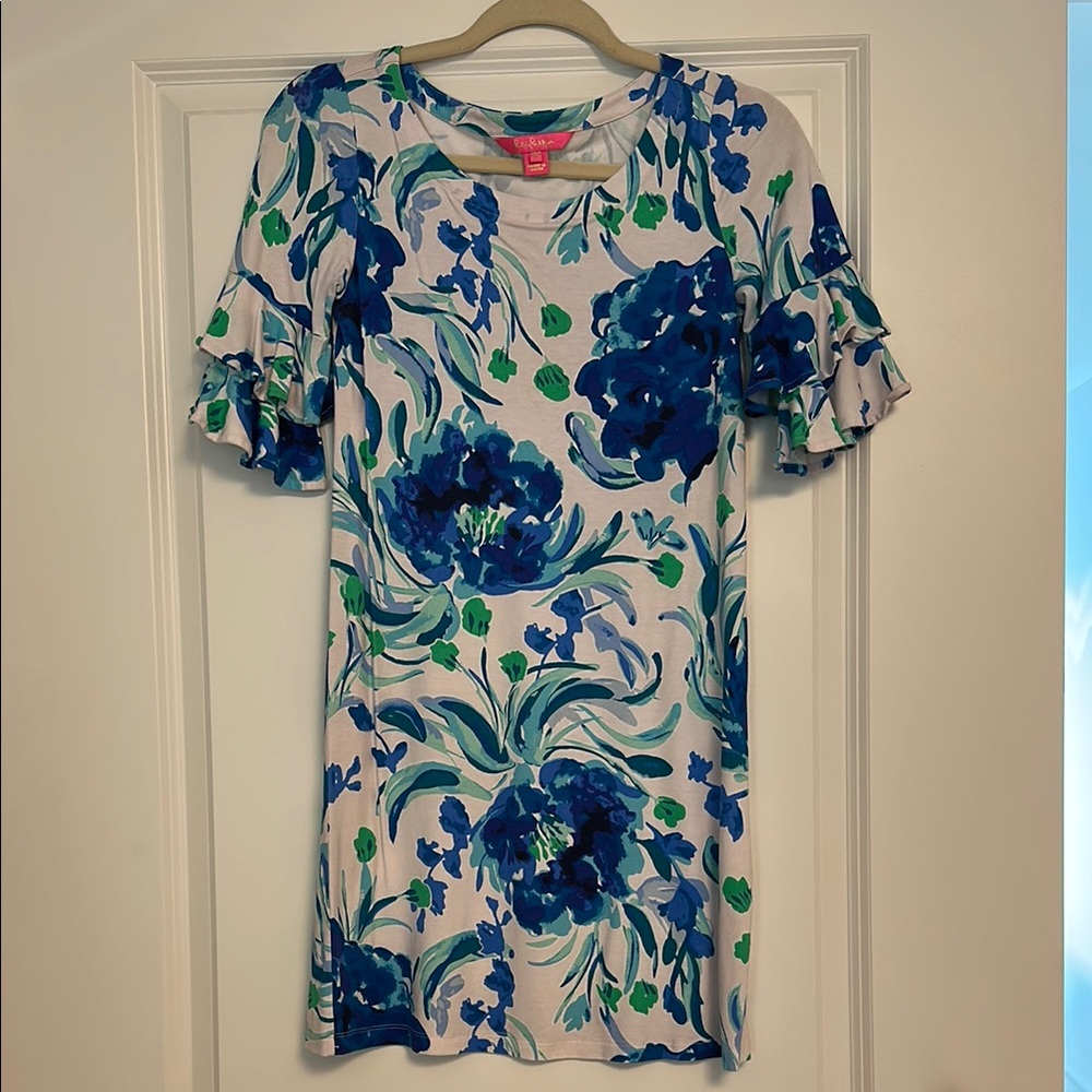 Lilly Pulitzer XXS Floral Ruffle Sleeve Dress